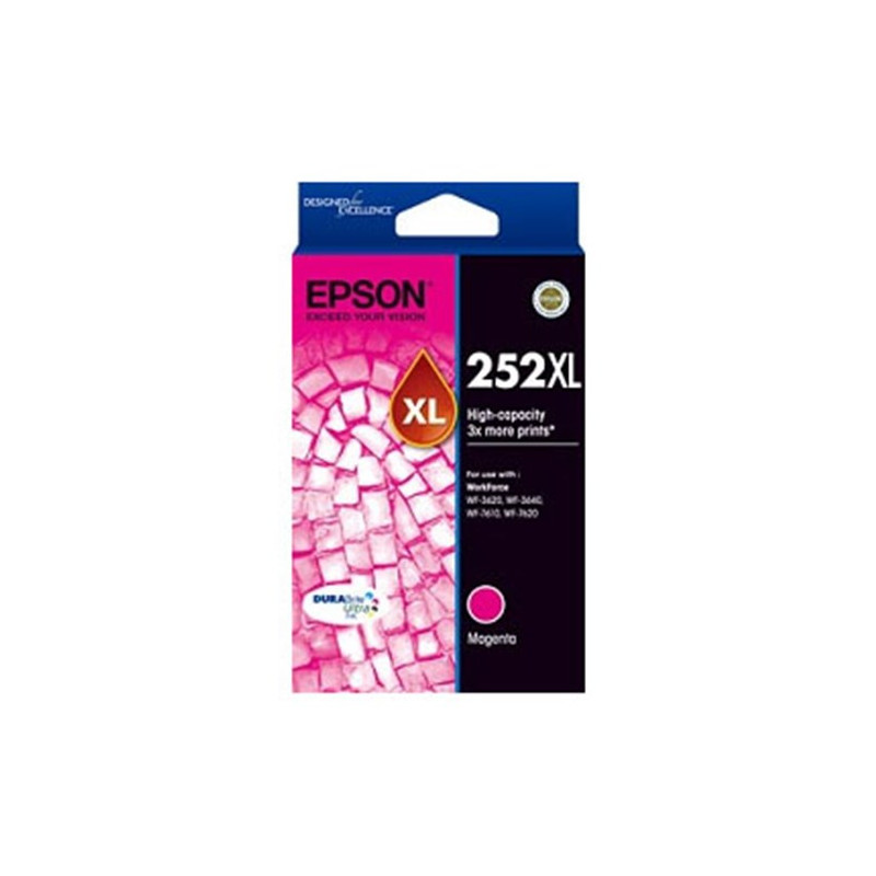 252XL HIGH CAPACITY DURABRITE ULTRA MAGENTA INK FOR W/FORCE PRO WF-3620 3640 7610 7620