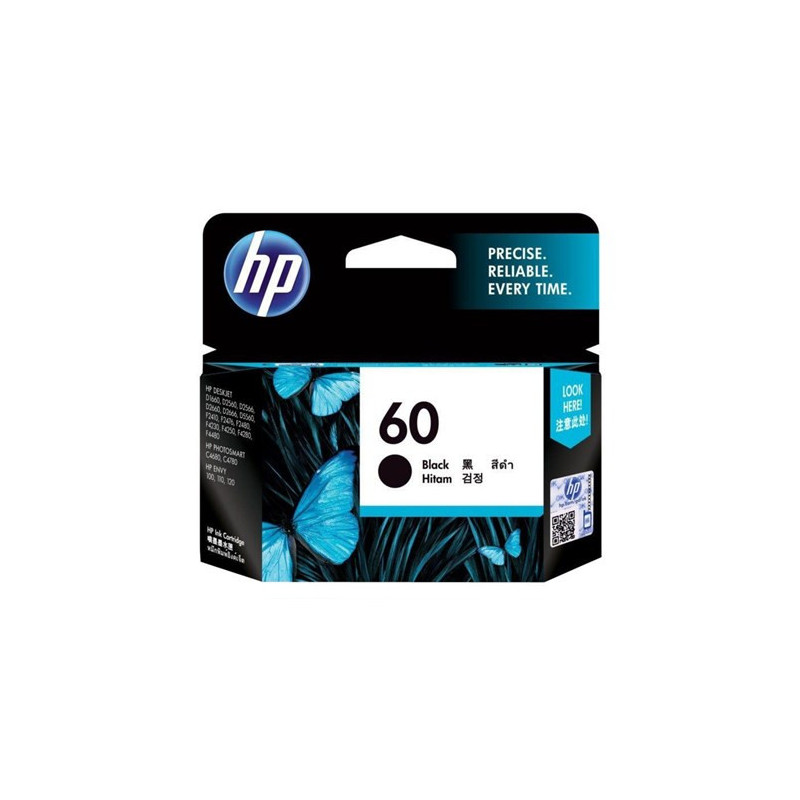 HP 60 BLACK INK 200 PAGE YIELD FOR DJ D2500 D2530 & F4200