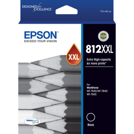 812XXL EXTRA HI CAPACITY BLACK DURABRITE ULTRA INK SUITS- WF-7830 WF-7840 WF-7845