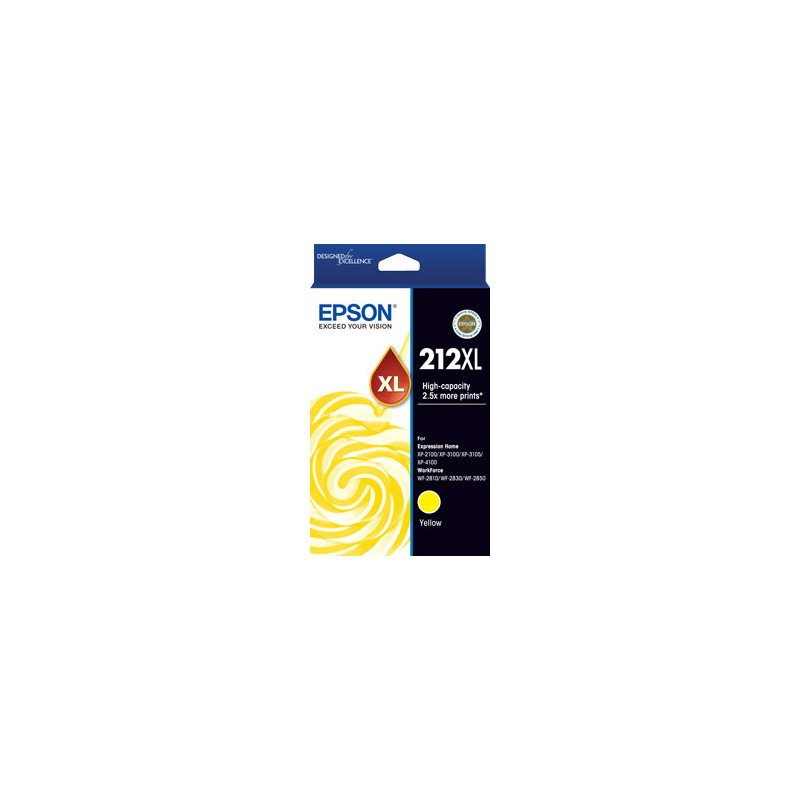EPSON 212XL YELLOW INK FOR XP-4100 XP-3105 XP-3100 XP- 2100 WF-2850 WF-2830 WF-2810