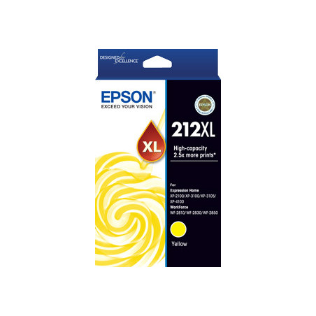 EPSON 212XL YELLOW INK FOR XP-4100 XP-3105 XP-3100 XP- 2100 WF-2850 WF-2830 WF-2810