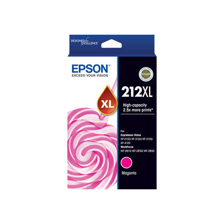 EPSON 212XL MAGENTA INK FOR XP-4100 XP-3105 XP-3100 XP- 2100 WF-2850 WF-2830 WF-2810