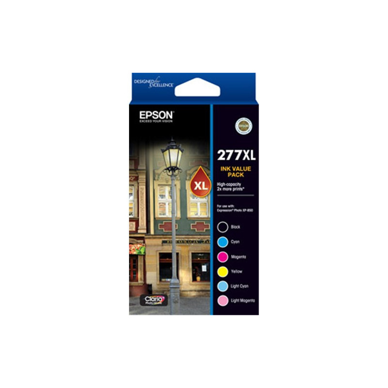 277XL SIX CLR INK VALUE PACK BLKCYANMAGYLWLGTCYANLGT MAG FOR XP-850