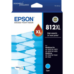 812XL HI CAP DURABRITE ULTRA CYAN INK SUITS WF-3820 3825 4830 4835 7830 7840 7845