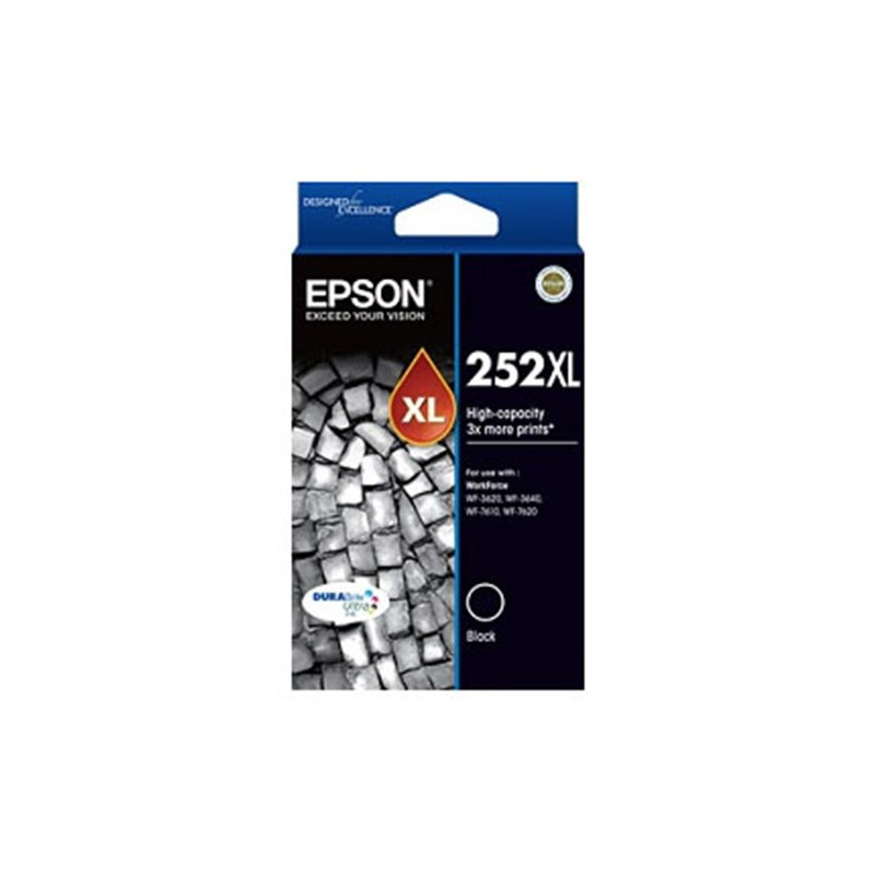 252XL HIGH CAPACITY DURABRITE ULTRA BLACK INK FOR WORKFORCE PRO WF-3620 3640 7610 7620