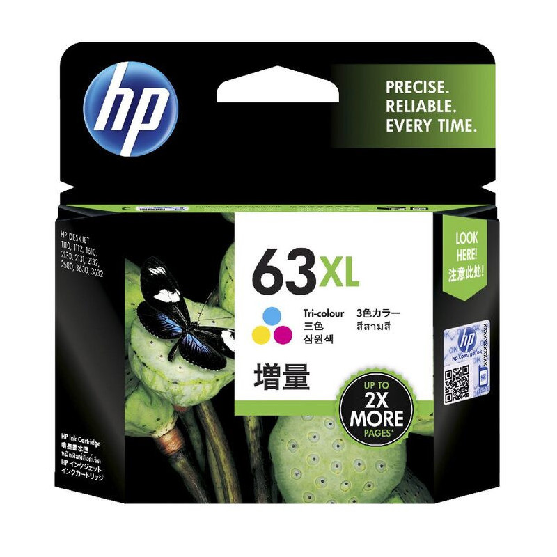 HP 63XL HIGH YIELD TRI-COLOR ORIGINAL INK CARTRIDGE