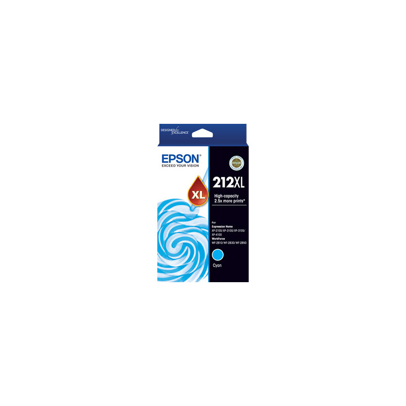 EPSON 212XL CYAN INK FOR XP-4100 XP-3105 XP-3100 XP- 2100 WF-2850 WF-2830 WF-2810