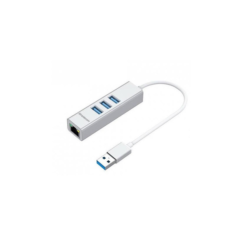 SMP UHB ALUM-3P-USB3-RJ45-ADAPTER-SILVER