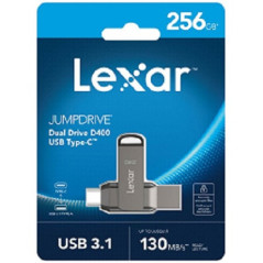 Lexar D400 256GB JumpDrive BL Titanium USB 3.1 Type-C, up to 130MB/s read  transfer content between your USB Type-CTM and Type-A