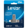 Lexar D400 256GB JumpDrive BL Titanium USB 3.1 Type-C, up to 130MB/s read  transfer content between your USB Type-CTM and Type-A