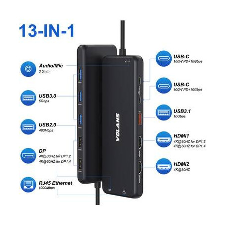 VOL DOC USB-C-ALUM-VL-UCH2P