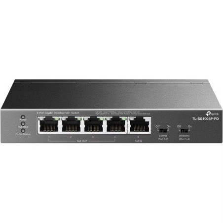 TP-LINK 5-PORT UNMANAGED GIGABIT SWITCH, POE+(4), PWRD POE IN, 5YR