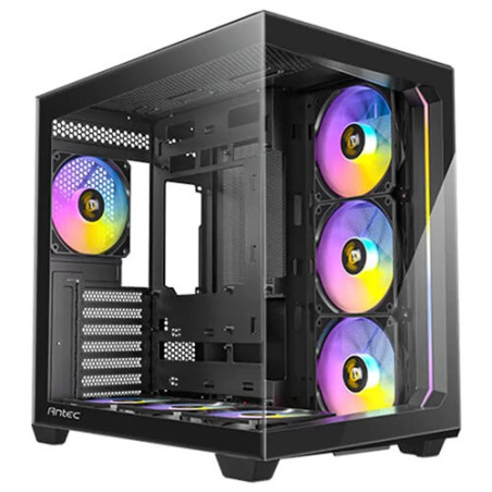Antec C5 ARGB ATX, mATX Seamless Edge to Edge, Black, 270 degrees, 7x ARGB + PWM Controller, 4090 Back Connect, USB-C, Dual Cham
