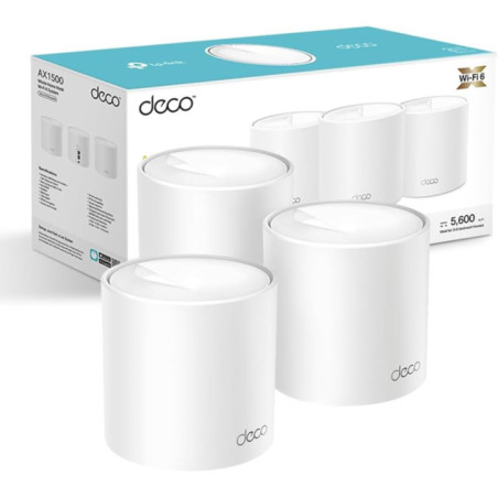 TP-LINK DECO X1500 WHOLE HOME MESH WI-FI 6 SYSTEM, AX1500, 1GbE(2), 3PK, 3YR