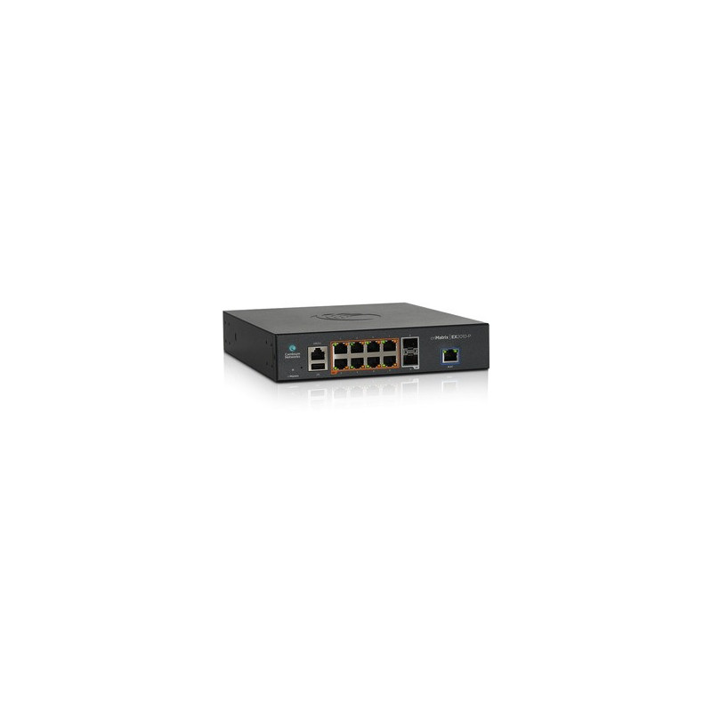 Cambium cnMatrix EX2010-P, Intelligent Ethernet PoE+ Switch, 8 1G and 2 SFP fiber ports - AUS/NZ power cord