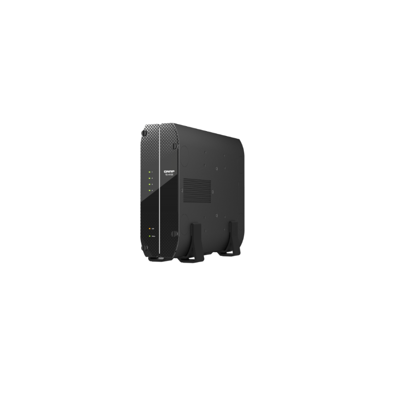 QNAP TS-410E-8G, 4-bay Tower NAS ; Intel Celeron J6412 quad-core, onboard 8GB RAM (not expandable), 4 x 2.5-inch SATA slots, 2 x