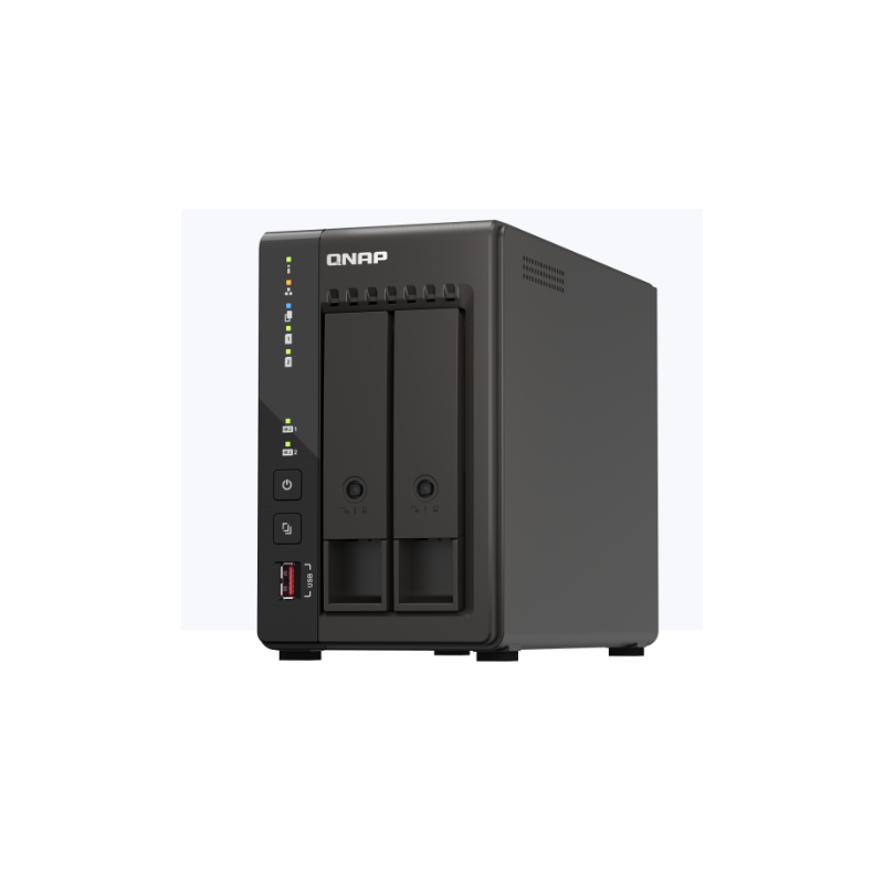 QNAP TS-253E-8G, 2-bay desktop NAS, Intel Celeron J6412 4C 2.0GHz, burst 2.6GHz, onboard 8GB RAM, 2 x HDMI 1.4b, 2x M.2 2280 PCI
