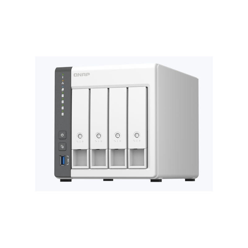 QNAP TS-433-4G, 4-bay ARM 4C 2.0GHz ; 4 x SATA 6Gb/s 3.5"/2.5"; 4GB RAM on-board; 1 x GbE; 1 x 2.5GbE ; 1 x USB3.2 Gen1 and 2 x 