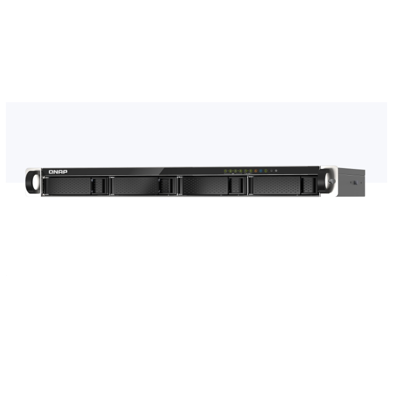 QNAP TS-435XeU-4G 4-bay, 1U short-depth 12" NAS, Marvell Octeon TX2 CN9130 / CN9131 64-bit quad-core 2.2 GHz, 4GB DDR4 SODIMM RA