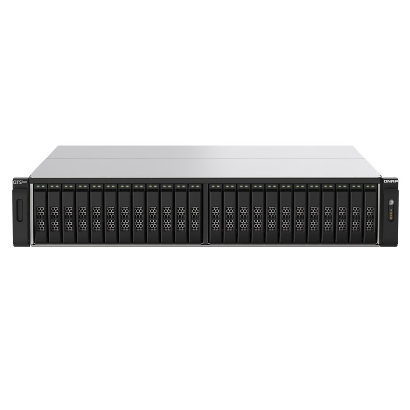 QNAP TS-h2490FU-7232P-64G,24-Bay all-flash NAS, NVMe Gen3 x4, AMD EPYC 7232P 3.1GHz, 64GB  RAM, 2 x 2.5GbE LAN, 2 x 25GbE SFP28,