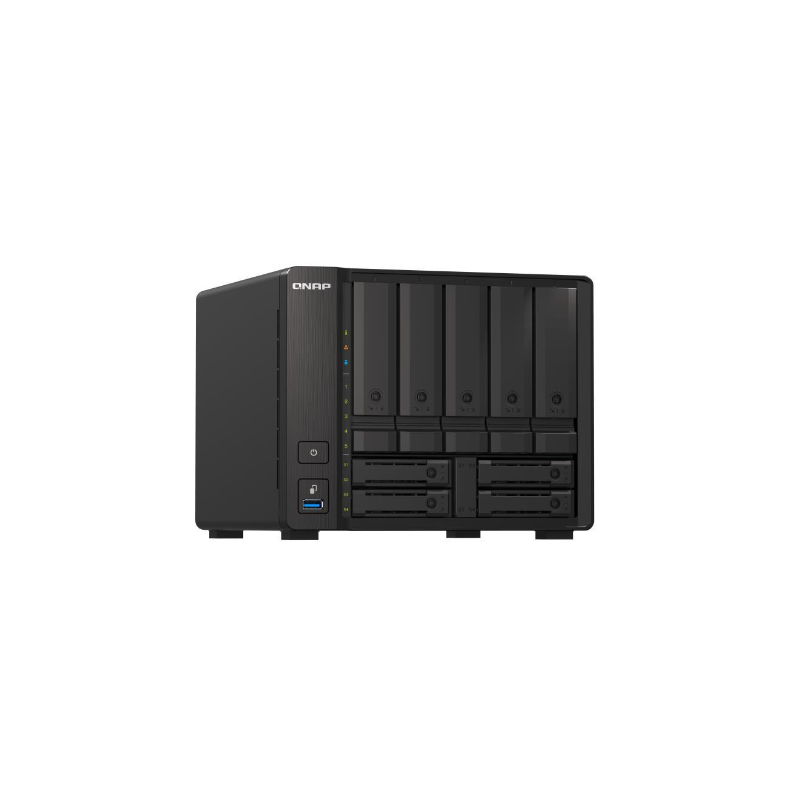 QNAP TS-h973AX-8G,9-bay NAS, AMD Ryzen V1500B 4C 8T 2.2GHz, 8GB DDR4 SODIMM, 5 x 2.5"/3.5" SATA 6Gbps + 2 x 2.5" U.2 NVMe PCIe G