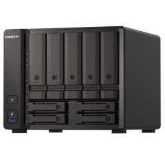 QNAP TS-h973AX-32G,9-bay NAS, AMD Ryzen V1500B 4C 8T 2.2GHz, 32GB DDR4 SODIMM, 5 x 2.5"/3.5" SATA 6Gbps + 2 x 2.5" U.2 NVMe PCIe