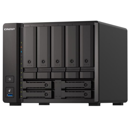 QNAP TS-h973AX-32G,9-bay NAS, AMD Ryzen V1500B 4C 8T 2.2GHz, 32GB DDR4 SODIMM, 5 x 2.5"/3.5" SATA 6Gbps + 2 x 2.5" U.2 NVMe PCIe