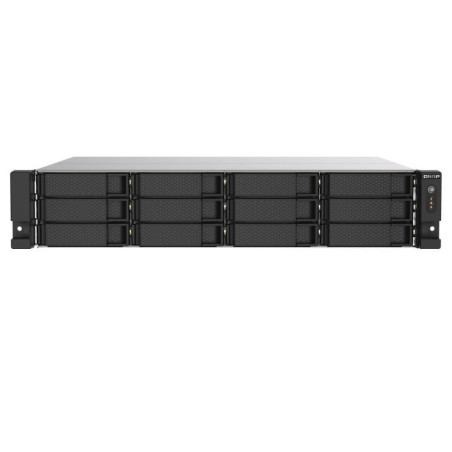 QNAP TS-1273AU-RP-8G 12-bay rackmount NAS, AMD Ryzenâ„¢ Embedded V1500B quad-core 2.2 GHz processor, 8GB DDR4 RAM (max 32GB), 3y