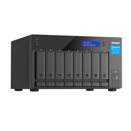 QNAP TVS-h874-i7-32G, 8-bay QuTS hero NAS, Intel Core i7 12-core (8P+4E) /20-thread Processor, 32GB SO-DIMM  DDR4(max.64GB), 8 x