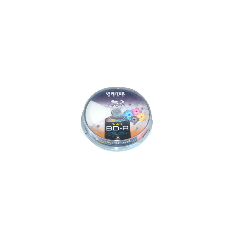 Ritek Blu-Ray BD-R 6X 25GB 130Min White Top  Printable 10pcs
