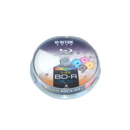 Ritek Blu-Ray BD-R 6X 25GB 130Min White Top  Printable 10pcs