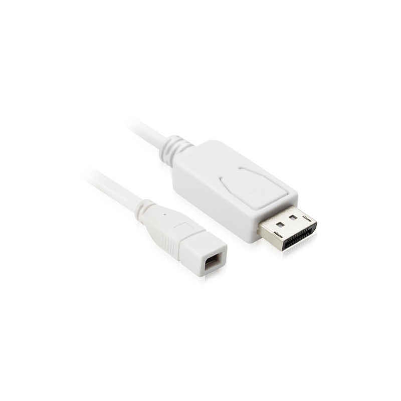 HIGH QUALITY 2M DISPLAY PORT MALE TO MINI DISPLAY PORT FEMALE CABLE WHITE