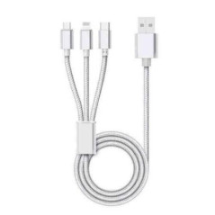 KIVEE CH061 USB to 3 IN 1 Charging Cable 1.2M Silver