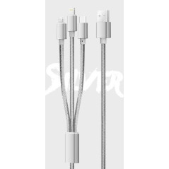 KIVEE CH061 USB to 3 IN 1 Charging Cable 1.2M Silver
