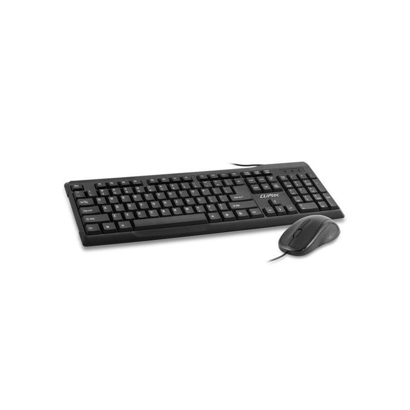 CLiPtec OFIZ-COMBO USB KEYBOARD AND MOUSE COMBO SET (SPILL RESISTANT DESIGN) Black