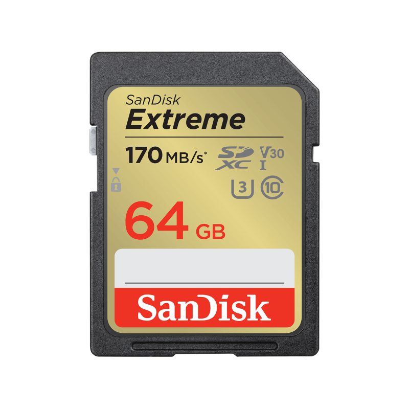 SanDisk 64GB Extreme SD UHS-I Card SDSDXV2-064G-GNCIN