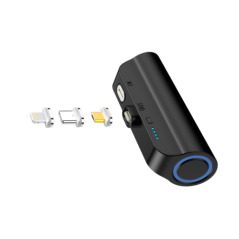 CHOETECH B660-BK 3000mAh Mini Power Bank with 3 Magnetic Connectors (Black)