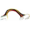 8ware Power Splitter to Hard & FDD + Floppy drv 1x Molex (Female) to 2x Molex (Male) + 1x Floppy (Female) 30cm cable
