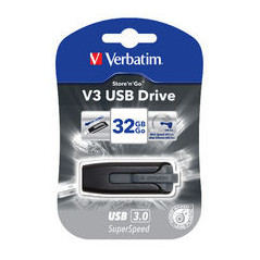 Verbatim 32GB V3 USB3.0 Grey Store'n'Go V3; Retractable USB Storage Drive Memory Stick