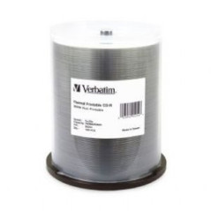 CD-R 80 Min WHT Wide THERM 100 Pk 52x
