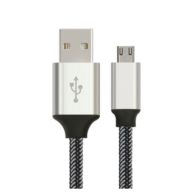 Astrotek 2m Micro USB Data Sync Charger Cable Cord Silver White Color for Samsung HTC Motorola Nokia Kndle Android Phone Tablet 