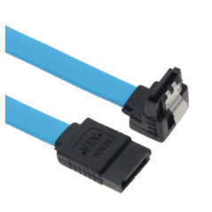 50cm SATA 3.0 Data Cable Male to Male 180 to 90 Degree with Metal Blu