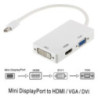 Astrotek 3 in1 Thunderbolt Mini DP DisplayPort to HDMI DVI VGA Hub Adapter Converter Cable for MacBook Air Mac Mini Microsoft Su