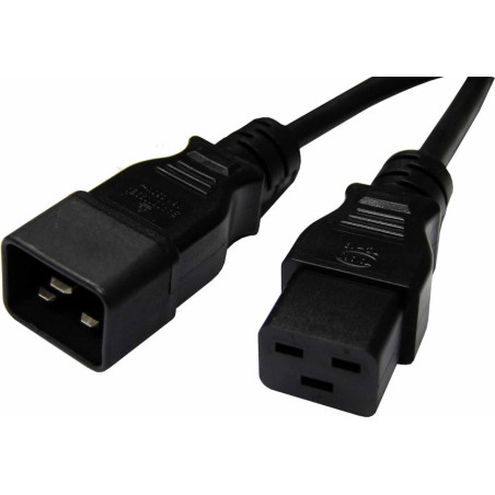 8Ware 1m Power Extension Cable Lead 15A IEC C19 to IEC C20 Male to Female for UPS PDU PC Servers Rack-mount Power Distribution U
