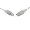 8Ware USB 2.0 Cable 0.5m / 50cm USB-A to USB-B Male to Male Printer Cable for HP Canon Dell Brother Epson Xerox Transparent Meta