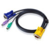 ATEN 1.2M 3IN1 VGA, PS/2 CONSOLE KVM SPLIT CABLE HDB-15M TO SPHD-15M