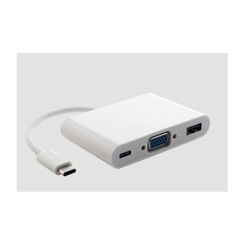 Astrotek Thunderbolt USB 3.1 Type C (USB-C) to VGA + USB + Card Reader Video Adapter Converter Male to Female for Apple Macbook 