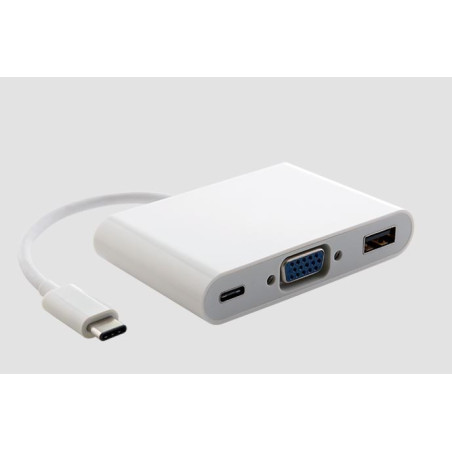 Astrotek Thunderbolt USB 3.1 Type C (USB-C) to VGA + USB + Card Reader Video Adapter Converter Male to Female for Apple Macbook 