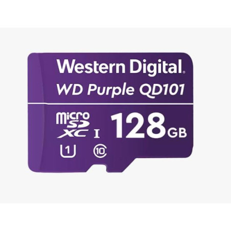 Western Digital WD Purple 128GB MicroSDXC Card 24/7 -25Â°C to 85Â°C Weather Humidity Resistant for Surveillance IP Cameras mDVRs