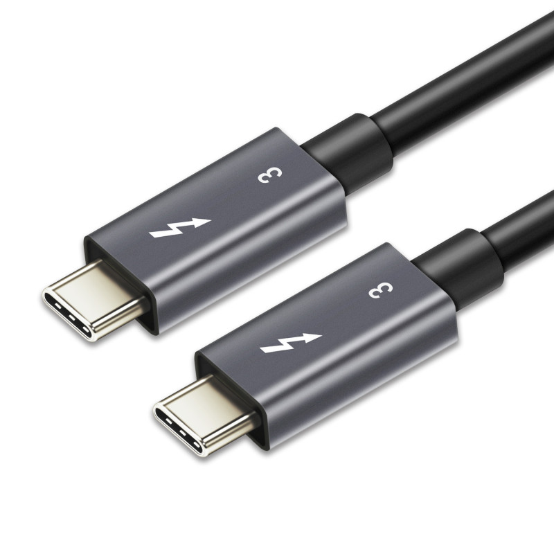 Astrotek 0.7m Thunderbolt 3 USB-C Data Sync Fast Charge Cable Male to Male 100W 40Gbps 5K Video for Samsung S22 S21 Note iPad Pr